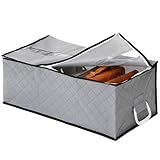 アストロ 収納ケース バッグ用 グレー 活性炭消臭 脱臭 カバン 収納ボックス 収納袋 保管ケース 通気性の良い不織布製 仕切り2か所付き 鞄をホコリから守り保管 中身が見える透明窓付き 持ち手付き クローゼット 押入れ 171-47