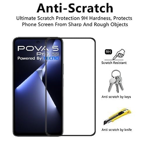Image of Tempered Glass Screen Protector For Tecno Pova 5 Pro 5G Smartphone With Easy Installation Kit