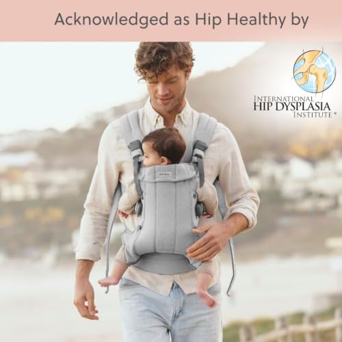 Image of BabyBjorn Baby Carrier Harmony, Light Gray, Woven Melange, 3-in-1 Ergonomic Baby Carrier, Newborn, Facing-in, Outward-Facing, and Back Carrying Positions Supported (7-40 lbs), Newborn to Toddler