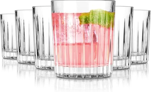 Image of Premium 280 ML Water & Juice Drinking Glasses Set of 6 Vintage Glassware Set for Juice, Cocktail, Mocktail,Whisky All Beverages Everyday Uses for Gift (6, MT-34)