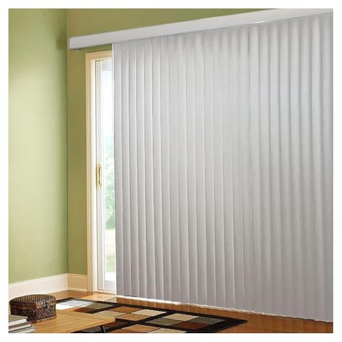 BlindDen - Vinyl Vertical Window Blinds for Home - Vertical Blinds for Sliding Glass Doors - Frisco White 48" Wide x 72" Long Cordless