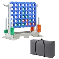 SDADI Height Adjustable 3-in-1 Giant 4 in a Row Connect, Jumbo 4-to-Score with Golf and Ring Toss Set, Indoor Outdoor Yard Party Game for Kids and Family, White