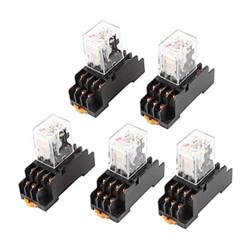 Relais de puissance 4PDT AC 110V 120V à LED rouge avec prise pour armoire lot de 5