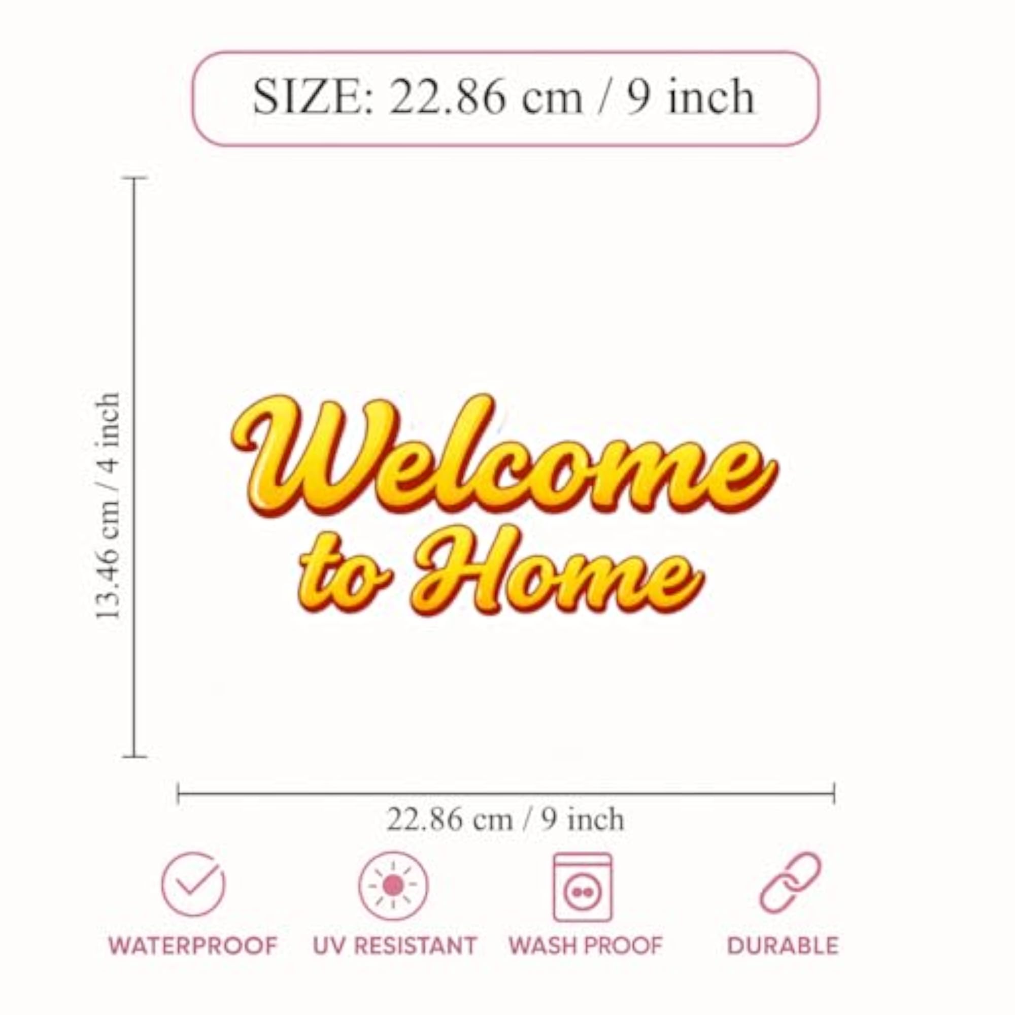 Welcome to Home Vinyl Sticker, Decorative Door Decal