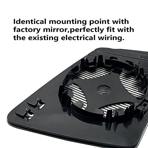 Left Driver Side Heated Mirror Glass Replacement For Mercedes-Benz S/C/E-class W212 W204 W221- Power Heated, with Backing Plate by Yeparie - Image 6