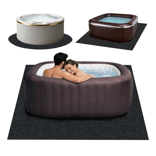 POOLTALE 80 x 80 in Hot Tub Mat Inflatable Pad Outdoor Indoor shed mat Waterproof Slip-Proof Backing Protect from Wear Absorbent Spa Pool Ground Base Flooring