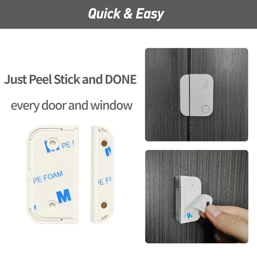 Image of 8PCS Ring Sensor Adhesive Pads for Ring Alarm Contact Sensors and Magnets(2nd Gen), Adhesive Replacement Tapes,Double Sided Sticky Strips for Ring Door Sensors, Easy Installation,Pre-Cut