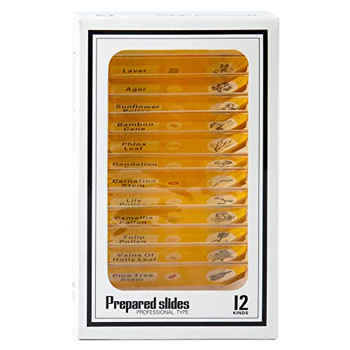 Andonstar 48 PCS Microscope Prepared Slides Insects Plants Animals Vegitables Slide Kits Specimens for Kids Stereo Microscopes