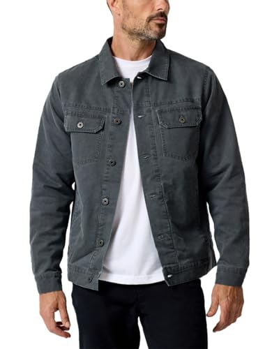 Image of INTO THE AM Trucker Jackets for Men Flannel Lined Canvas Workwear S-4XL