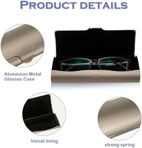 Custodia Metallica Rigida Per Occhiali - Leggera, Compatta, Anti Graffio Per Occhiali Da Vista O Da Sole - Foto 5