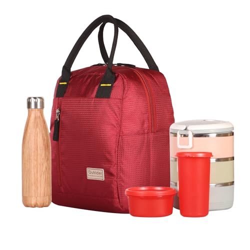 Image of Outrider Polyester Jumbo Lunch Bag,Lunch Bag for Office Men, Women and Kids, Quality Tiffin Bag for School, Picnic, Work, Carry Bag for Lunch Box,12 litres, Multicolor