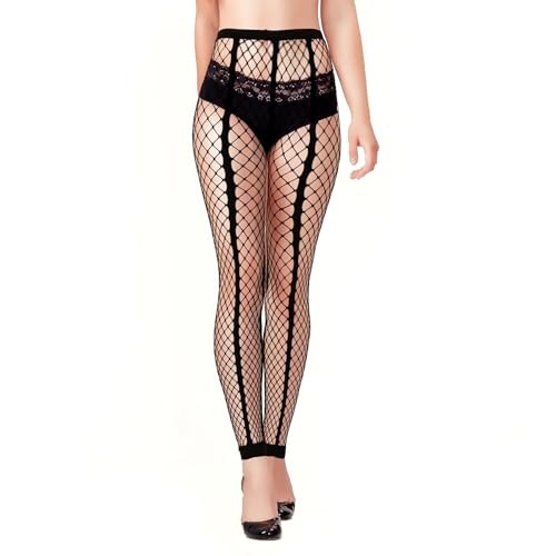 Image of Abeillo Fishnet Stockings for Women, Womens Pantyhose Fishnet Tights Stockings High Waist Tights Mesh Stocking Fish Nets Leggings Gothic Clothes for Women