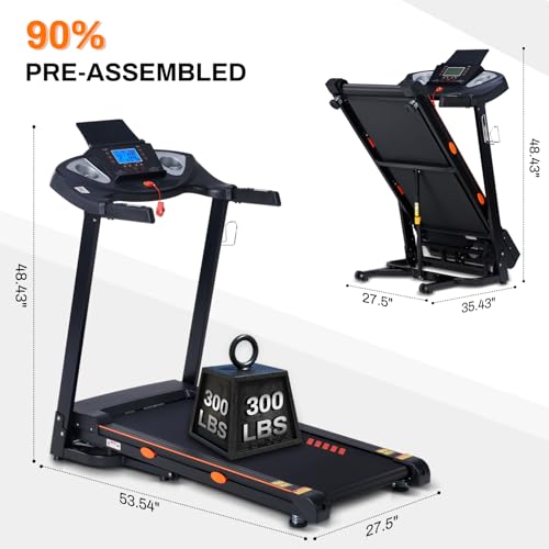 Treadmill for Home with 15-Level Auto Incline, 0.5-10 MPH, 18