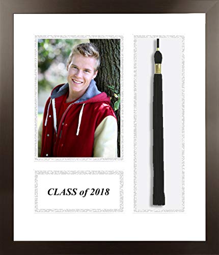 Campus Images NCAA Generic Unisex Academic Photo Frame2018 Academic Photo Frame White & Silver Matting with Tassel Opening 5 x 7 Inches Photo Opening Espresso One Size
