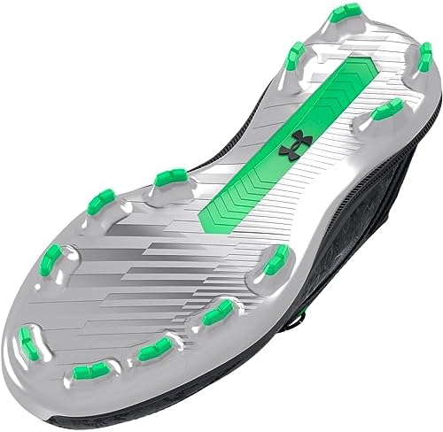 Under Armour Boy's Harper 8 TPU JR Baseball Shoe, (001) Black/Black/Metallic Silver, 5 Big Kid | Image 2
