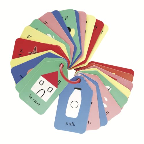 Image of Serabeena Spanish English Flash Cards - English & Spanish Learning for Toddlers 1-3 Plus - Picture Words Flash Cards - Bilingual Language Development - 26 Double-Sided Spanish Vocabulary Flash Cards