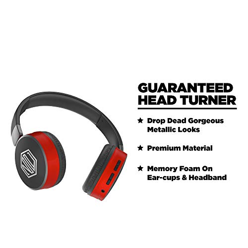 Image of Nu Republic Dubstep Wireless Headphones with Mic (Red and Black)