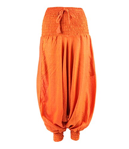 The Hippy Clothing Co. Pantalones Harem – entrepierna (unisex), color naranja