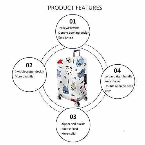 IBILIU Travel Luggage Cover Protector Infinity Grey Suitcase Cover Protectors Washable Luggage Suitcase Cover for 25-28 Inch L3