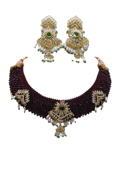 Choker Rajputi Beaded Necklace Rajwadi Hydro Jadau Set, Occasion: Wedding, (B0DFHJBPK2) Amazon Price History, Amazon Price Tracker