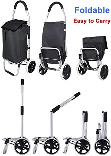 Carrito plegable para compras con ruedas giratorias 50L miniatura 5