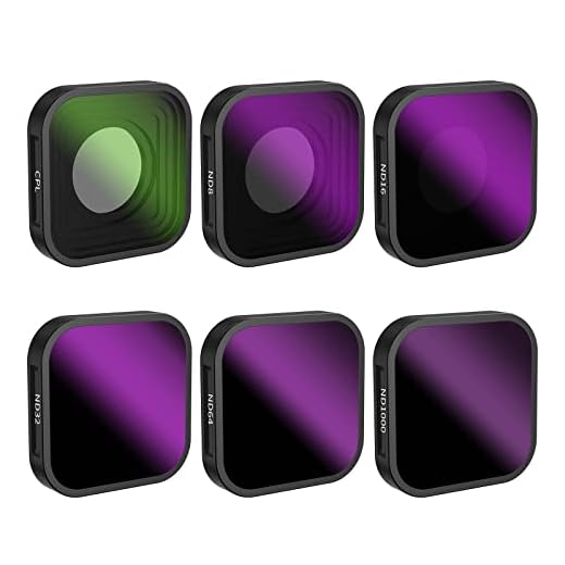 ND Filter Set Kompatibel mit GoPro Hero 13/12/11/10/9 Zubehör, 6er-Pack-ND1000/ND64/ND32/ND16/ND8/CPL - GoPro-Objektiv-Set, Neutraldichte-Polarisationsfilter-Set, Gopro wasserdichte Reisetasche