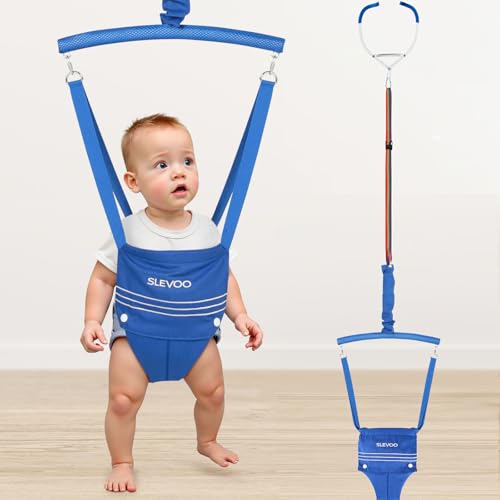 Slevoo Baby Door Jumpers Oxford Cloth Baby Door Bouncer for 6-12 Months Secure Clamp and Adjustable Strap Included (Blue)