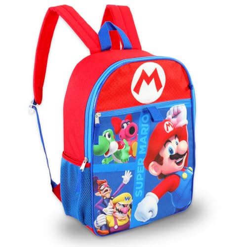 Super Mario Backpack and Lunch Box Set for Kids - Bundle with 16" Backpack, Lunch Bag, Stickers, Water Bottle, More | Super Mario School Bag for Boys2