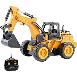 Cargador Frontal Komatsu Top Race Camiones de construcción con Control Remoto para niños pequeños, Elija Entre Nuestros 3 diseños fabulosos (Excavadora (111S))