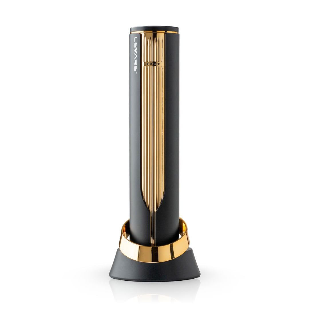 Levare Premium Elektrischer Weinflaschenöffner, Folienschneider und USB-Ladestation – stilvoller, ergonomischer und wiederaufladbarer Weinkorkenzieher – ideal für Zuhause, Küche, Geschenk – mühelose