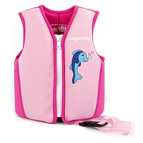 Gogokids Kids Swim Vest Float Swimsuit - Baby Boys Girls Swimming Jacket Neoprene Buoyancy Vest Floation Swimwear, Pink, S Cover