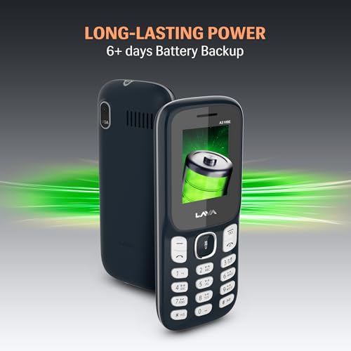 Image of Lava A3 Vibe Dual Sim Keypad Mobile Phone | 1750mAh Big Battery | 1.8 inch Large Display | 7 Languages Read & Write Support | Vibration Alert (Dark Blue)