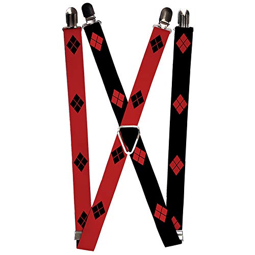 Buckle-Down mens Buckle-down - Harley Quinn Suspenders, Multicolor, 3.5 x 2.5 US