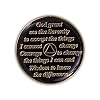 2 Year Sobriety Coin | Triplate AA Chip Recovery Anniversary Token (Black)