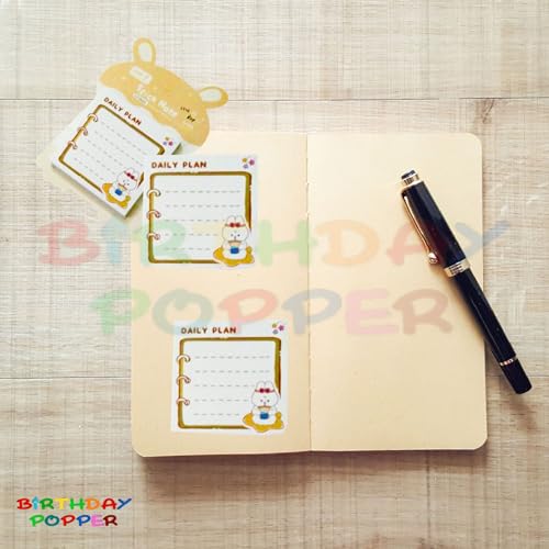 Image of Birthday Popper Sticky Pads | Set of 6 | Cute Rabbit Design Colorful Memo Pads & Notepad Stickers | Ideal for Schools, Offices, Colleges, Birthday Return Gifts for Kids of All Ages