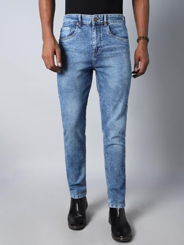 Image of HIGH STAR Men's Mid Rise Straight Stretchable Jeans