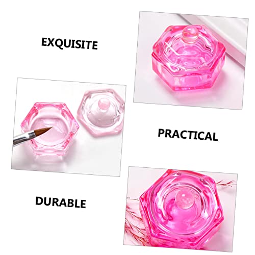 2 piezas de platillos de vidrio para monómero de uñas miniatura 3