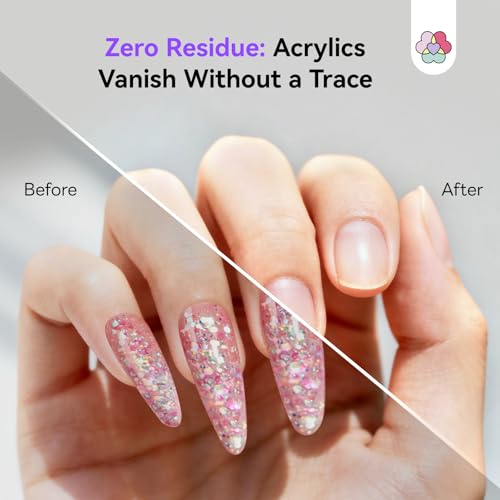 Image of SAVILAND Acrylic Nail Remover Kit 2 Pcs: Powerful Rapid Dissolution Acrylic Remover with Cuticle Oil & Nail File Tools, No Soaking No Wrapping, Gentle Professional Set for Home Use