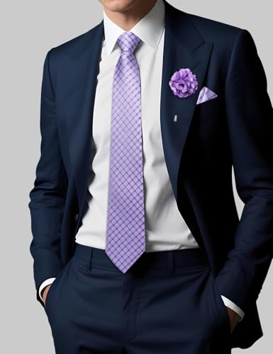 Image of DiBanGu Mens Zipper Tie Silk Pre-Tied Necktie with Gift Box