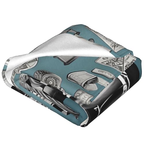 Couverture micro polaire barbier cadeau idéal plaid doux chambre - 5