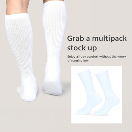 Image of BALENZIA Crew Men's Socks |Formal Dress Cotton Solid Color Full Length Lightweight Casual Business Regular Sock