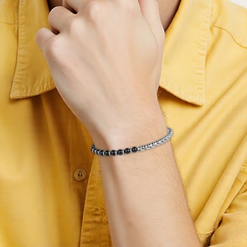 Pulsera ajustable de cuentas en acero acero inoxidable miniatura 6