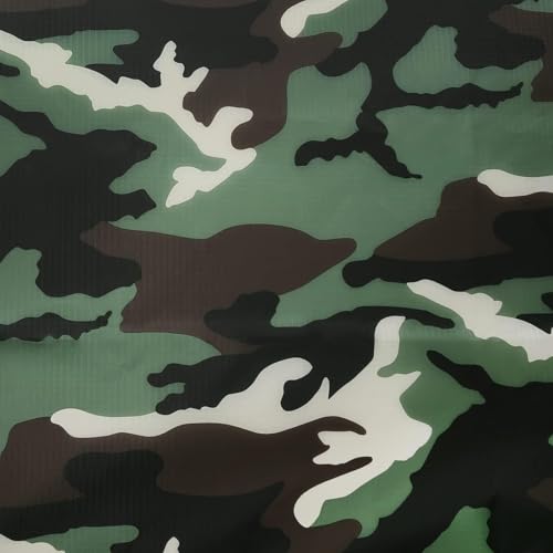 9KM DWLIFE Fabric, Camo Waterproof Ripstop Nylon Fabric 40D, 60x39 Inches, Lightweight, PU Coating, Airtight Fabric for Kite, Tent, Flag, Bag, Tarp Cover, DIY Project