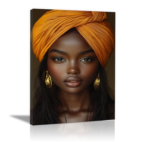 Art sur toile Afrique finition encadrée premium WQBQKKX moderne orange