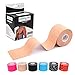 Produktbild LEANKING Kinesiologie Tape in verschiedenen Farben (5m x 5cm) Kinesiotapes wasserfest und elastisch - Physiotape Kinesiotape Sporttape - Kinesio Tapes (Hautfarben)
