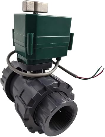 MISOL 1 pcs of motorized pvc valve 12V, DN40 BSP 1.5", PVC 2 way, electrical pvc valve, CR01