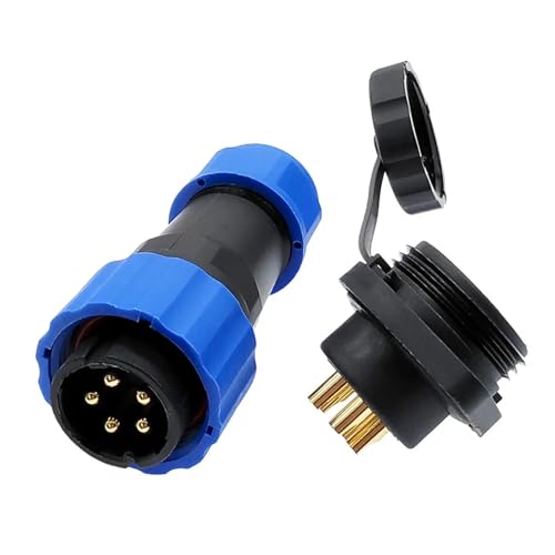 Conector SP20 IP68 de 3 pines con brida de 2 orificios para conexión de cables impermeables 4