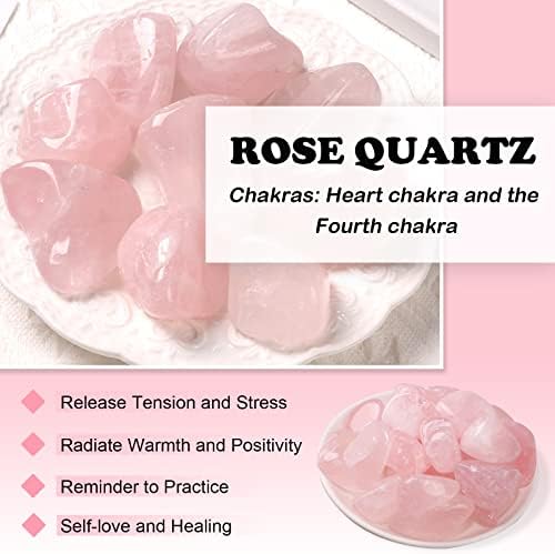 Natural Rose Quartz Crystals, Bulk Large Natural Tumbled Polished Stones Small Rose Quartz Stones Gemstone Healing Crystals Quartz for Aromatherapy Oils Jewelry Making Wicca, Reiki