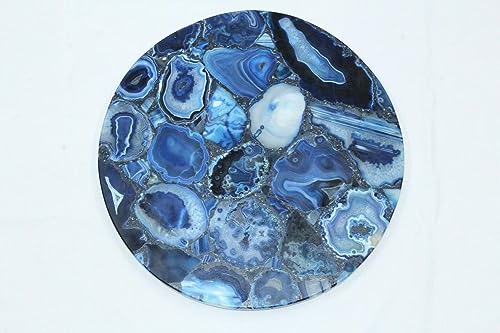 Table basse en agate bleue résistante pour sublimer un salon terne