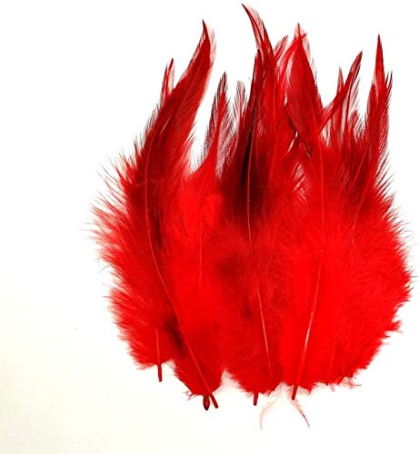 Tiptop Decoration Natural Dyed Pointed Feathers (10-15 Cm) (50 Pieces) (Blood Red) 2